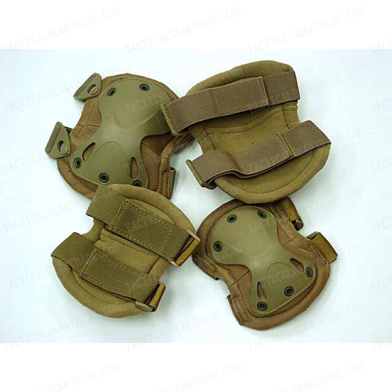 SWAT X-Cap Airsoft Paintball Knee & Elbow Pads Desert Tan