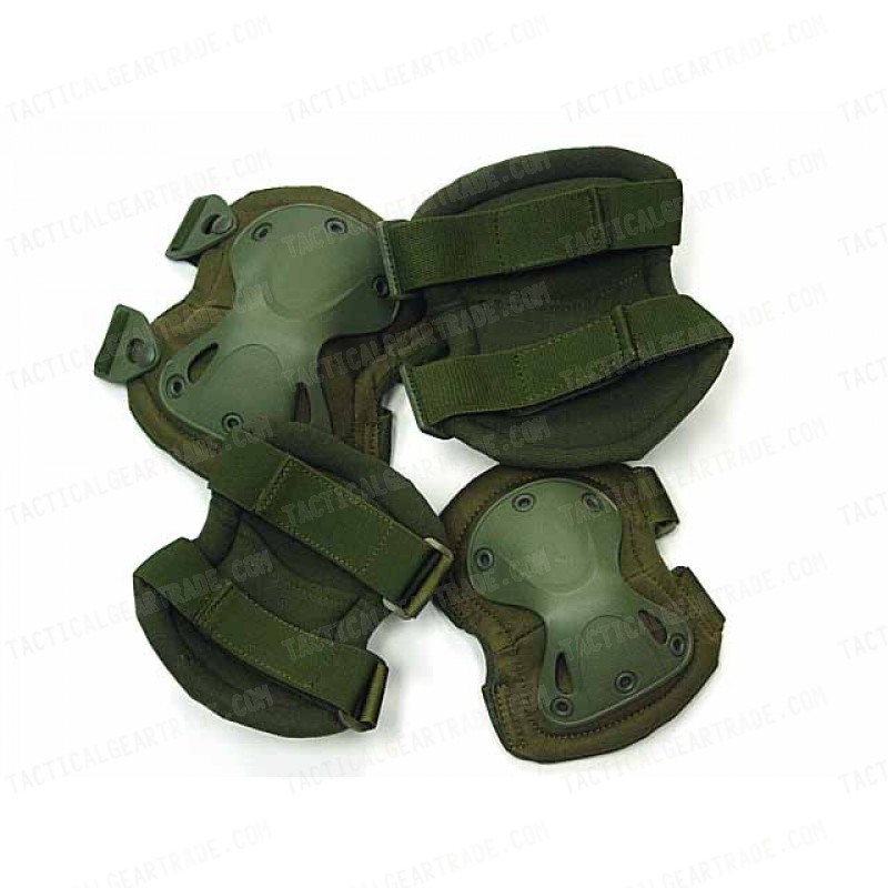 SWAT X-Cap Airsoft Paintball Knee & Elbow Pads OD