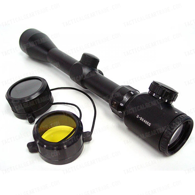 3-9x40 40mm Red/Green Illuminated Range Reticle Rifle Scope