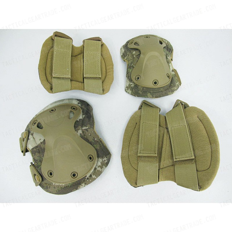 SWAT X-Cap Airsoft Paintball Knee & Elbow Pads A-TACS Camo