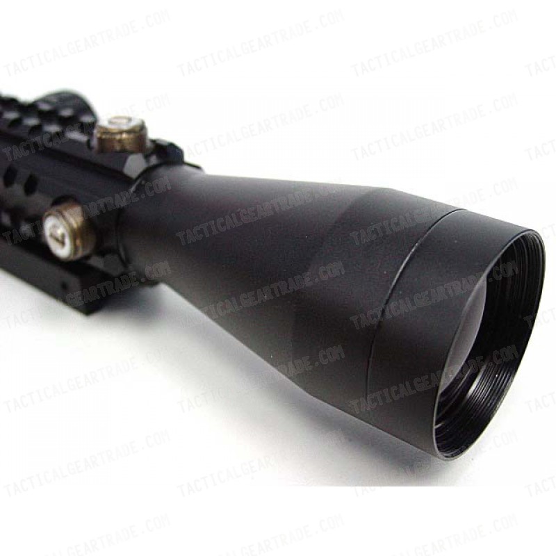 3-9x40 40mm Red/Green Illuminated Tri-rail Rifle Scope