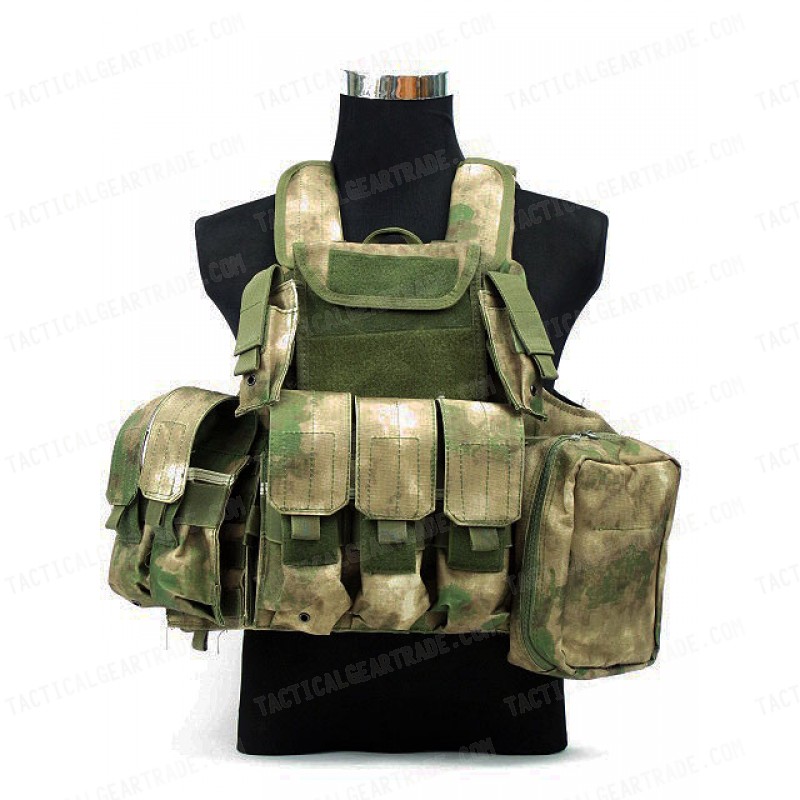 Molle Combat Strike Plate Carrier CIRAS Vest A-TACS FG Camo