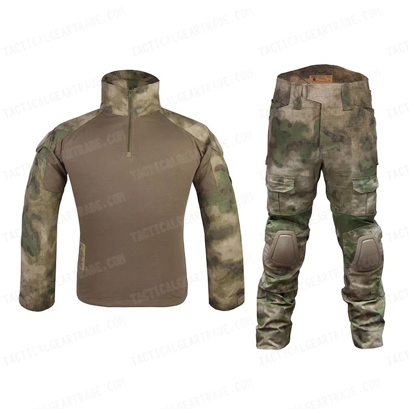 EMERSON Combat Shirt & Pants A-TACS Camo FG w/ Elbow & Knee Pads