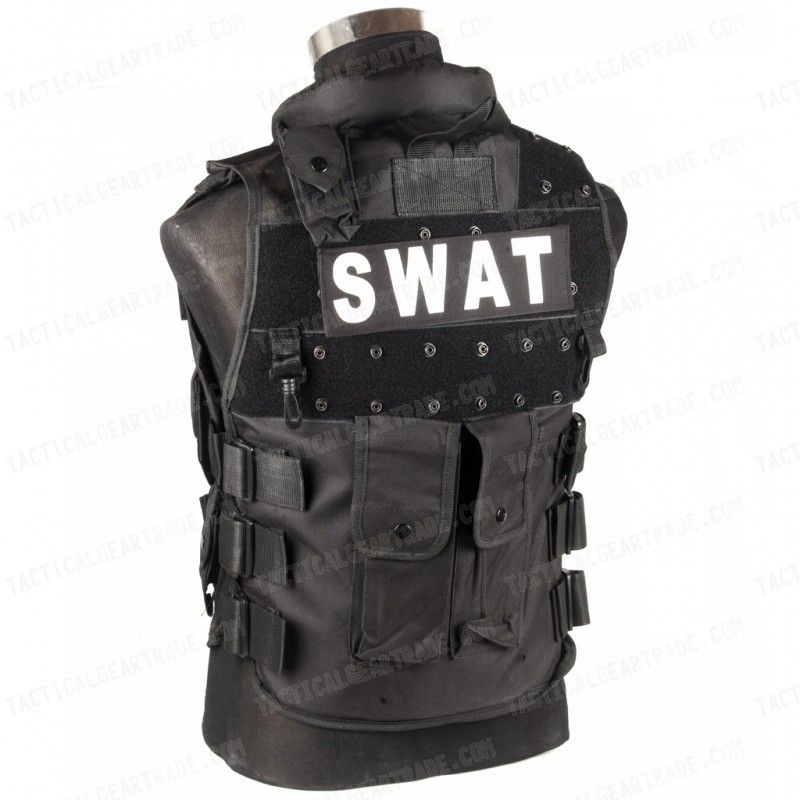 SWAT Airsoft Wargame Combat Tactical Assault Vest BK