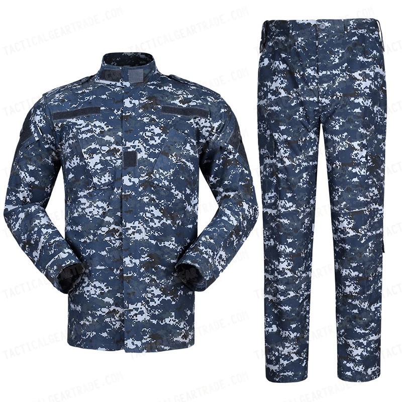 US Navy ACU Field Uniform Set Digital Navy Blue Camo