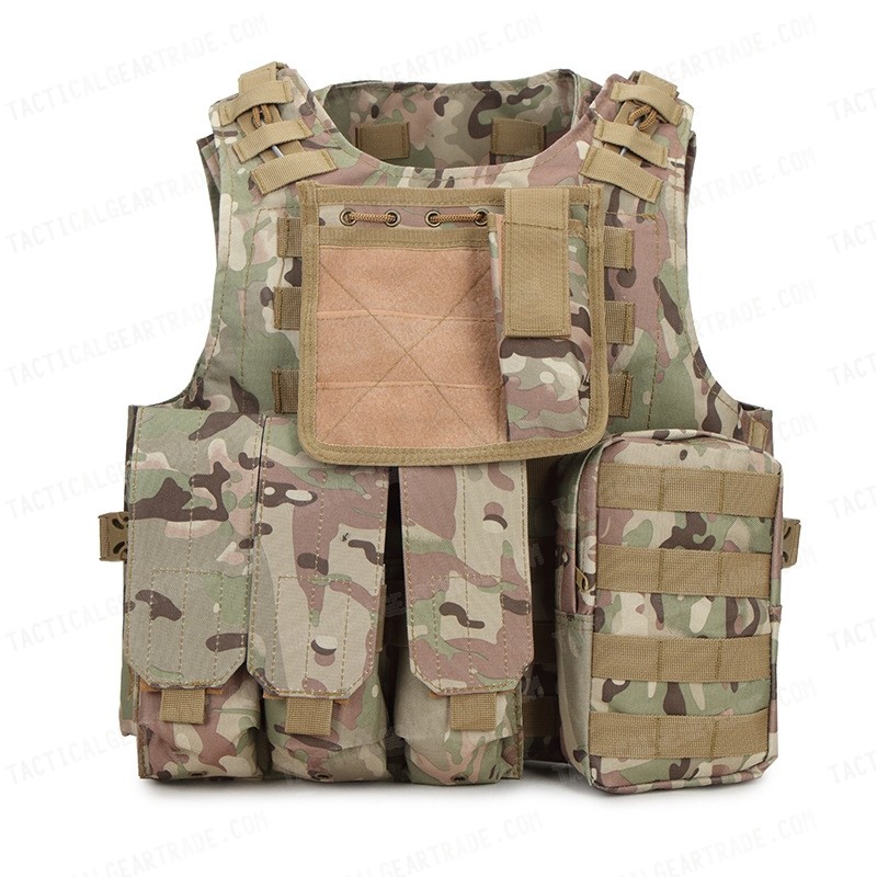 USMC Molle Combat Assault Plate Carrier Vest Multi Camo