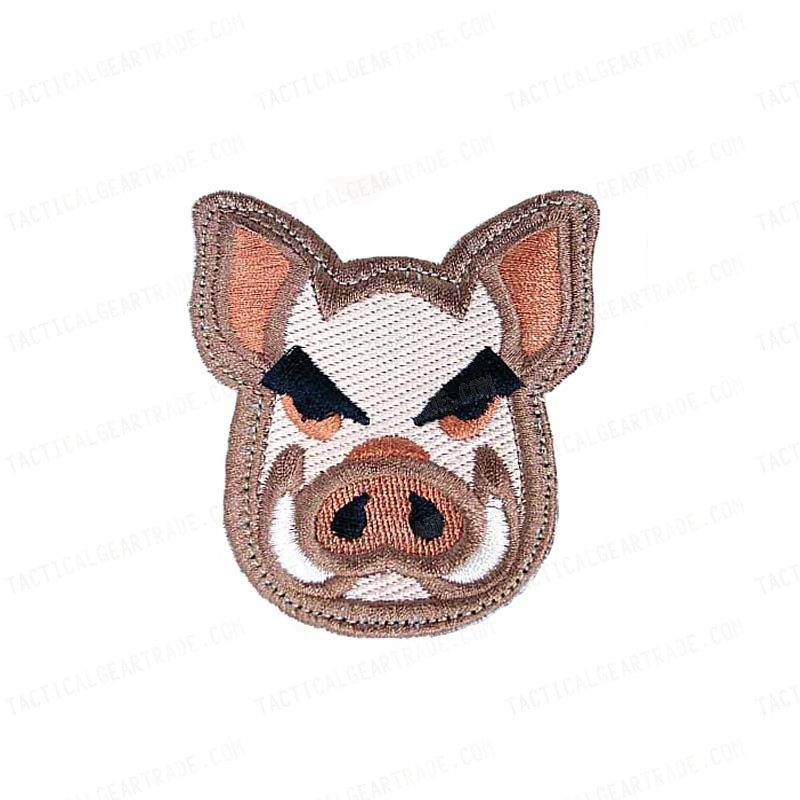 USMC US Marine Wild Hog Boar Pig Head Velcro Patch Tan