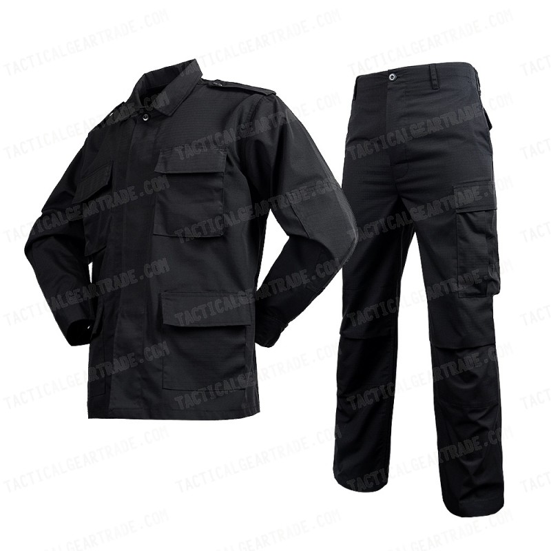 SWAT US Army Black 4 Pocket BDU Uniform Shirt Pants