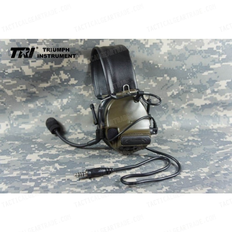 TRI COMTAC III Single Com Noise Reduction Headset (OD) For TRI / Mil-Spec PTT