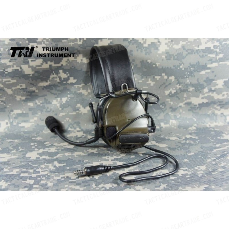 TRI COMTAC III Dual Com Noise Reduction Headset For TRI / Real Mil-Spec PTT With CB Color