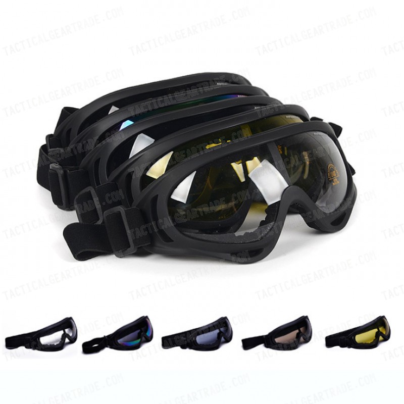 Airsoft UV-X400 Wind Dust Tactical Goggle Glasses Black