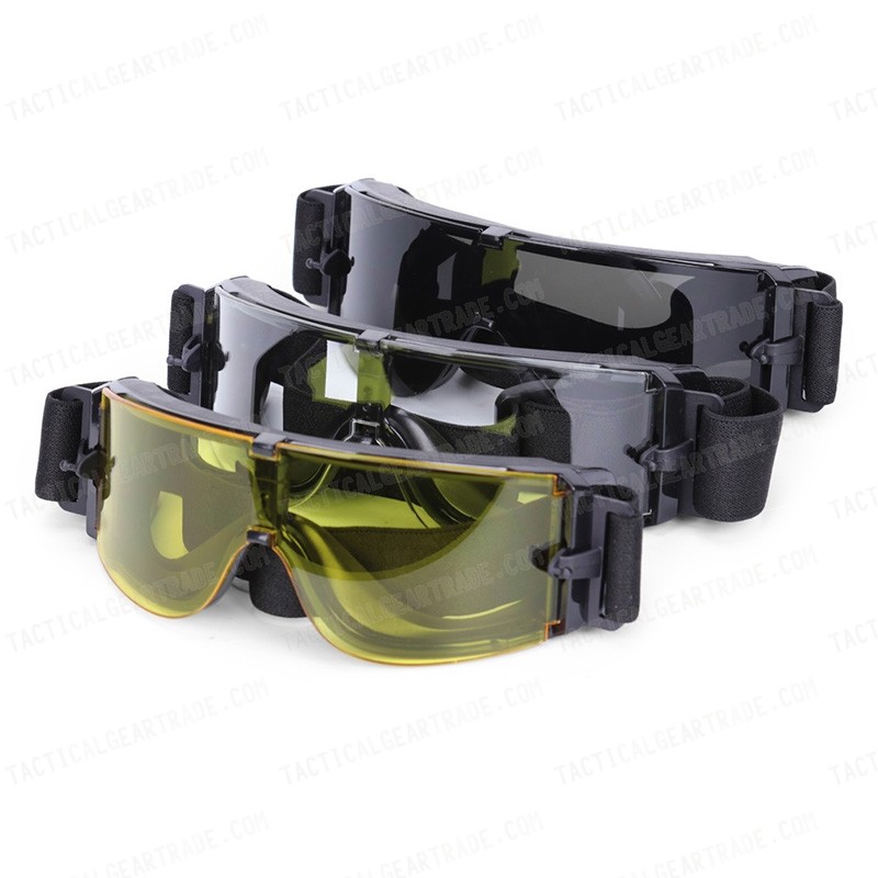 USMC Airsoft X800 Tactical Goggle Glasses GX1000 Black Type With Three Colors Lens