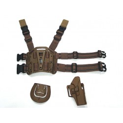 CQC GLOCK 17/22/31 RH Pistol Paddle & Belt Drop Leg Holster Tan