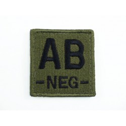 AB NEG Blood Type Identification Velcro Patch Olive Drab OD