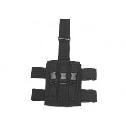 Triple MP5 Magazine Drop Leg Pouch Black