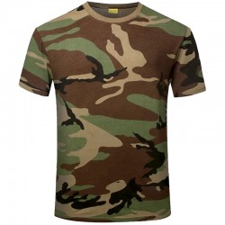 Camouflage Short Sleeve T-Shirt Camo Woodland