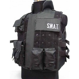 SWAT US Army Airsoft Combat Tactical Assault Vest BK