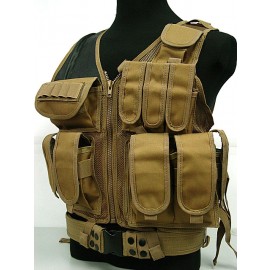 Deluxe Airsoft Tactical Combat Mesh Vest Coyote Brown