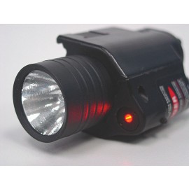 M6 6V 65Lm QD Xenon Tactical Flashlight & Red Laser Sight Black