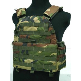 Tactical Molle Recon Plate Carrier Vest Camo Woodland