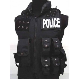 Police Milspec Combat Tactical Assault Vest Holster BK