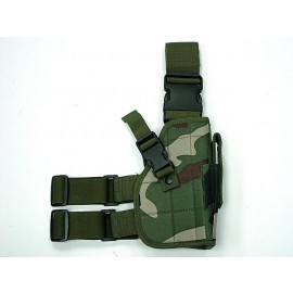 Tactical Drop Leg Pistol Holster Camo Woodland