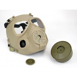 Full Face Dummy Gas Mask with Fan Ventilation Tan