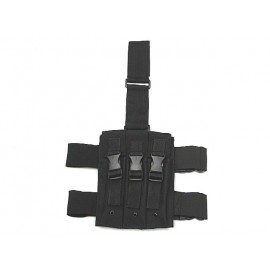 Triple MP5 Magazine Drop Leg Pouch Black