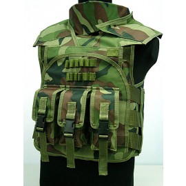 Airsoft Paintball Tactical Combat Assault Vest Camo Woodland