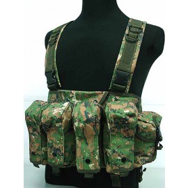 AK Magazine Chest Rig Carry Vest Digital Camo Woodland