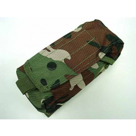 Airsoft Molle Single AK Magazine Pouch Camo Woodland