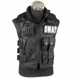 SWAT Airsoft Wargame Combat Tactical Assault Vest BK