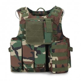 USMC Molle Combat Assault Plate Carrier Vest Camo Woodland