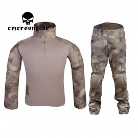 EMERSON Combat Shirt & Pants A-TACS Camo w/ Elbow & Knee Pads