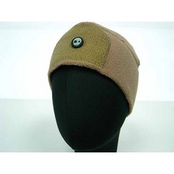 Fleece Velcro Attachment Watch Cap Hat Coyote Brown