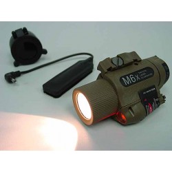 M6X Xenon Flashlight & Red Laser w/ IR Infrared Filter Tan