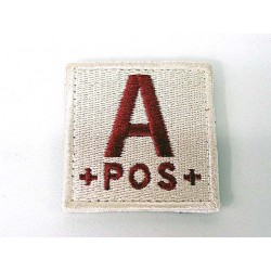 A POS Blood Type Identification Velcro Patch Tan