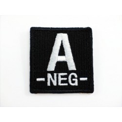 A NEG Blood Type Identification Velcro Patch Black