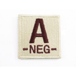 A NEG Blood Type Identification Velcro Patch Tan