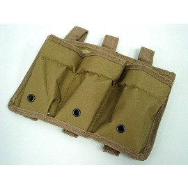 Airsoft Molle Triple Magazine Open Top Pouch Coyote Brown