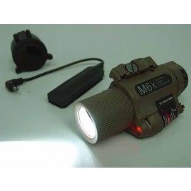 M6X CREE LED Flashlight & Red Laser w/ IR Infrared Filter Tan