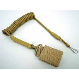 Tactical Pistol Handgun Elastic Spring Lanyard Sling Tan