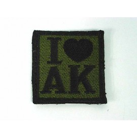 I Love AK AEG Military Velcro Patch OD