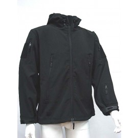 Stealth Hoodie Shark Skin Soft Shell Waterproof Jacket Black