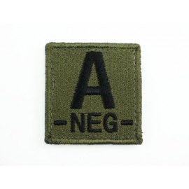 A NEG Blood Type Identification Velcro Patch Olive Drab OD