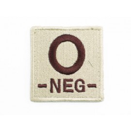 O NEG Blood Type Identification Velcro Patch Tan