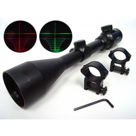 3-9x50 50mm Red/Green Illuminated Crosshair Rifle Scope