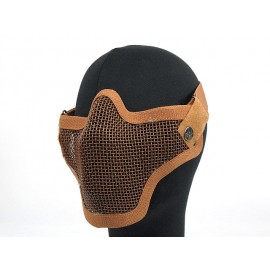 Deluxe Stalker Type Half Face Metal Mesh Protector Mask Brown