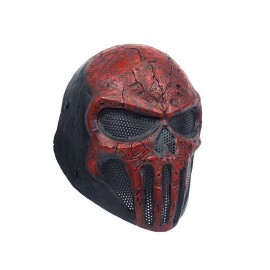 FMA Wire Mesh Skull Punisher Airsoft Fiberglass Mask Red