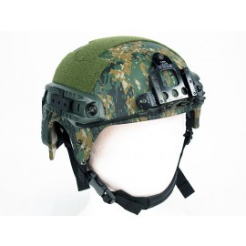 IBH Helmet with NVG Mount & Side Rail Digital Camo Woodland